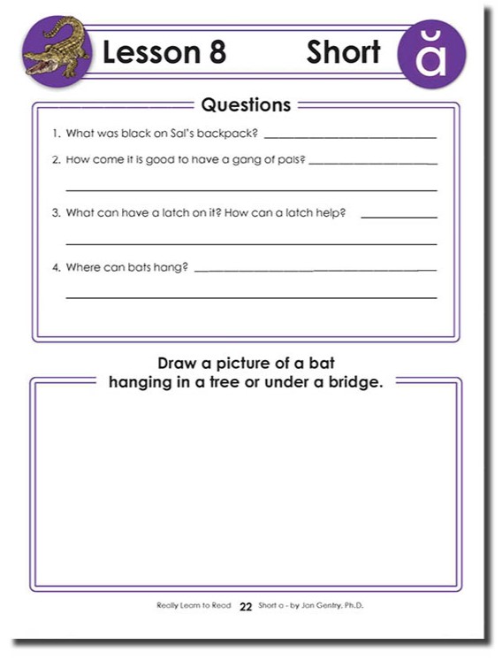 Really Learn to Read - Short a Activity Workbook