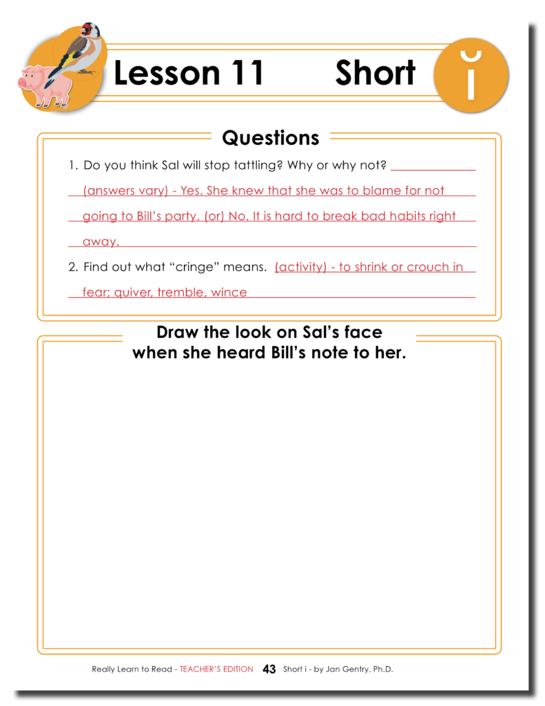 Really Learn to Read - Short i Reading Activity - Teacher's Edition