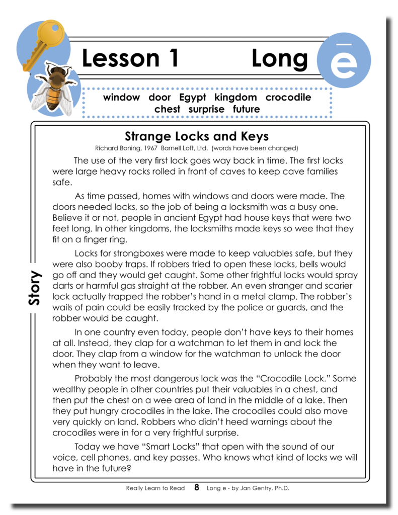 Really Learn to Read - Long e Reading Activity Workbook