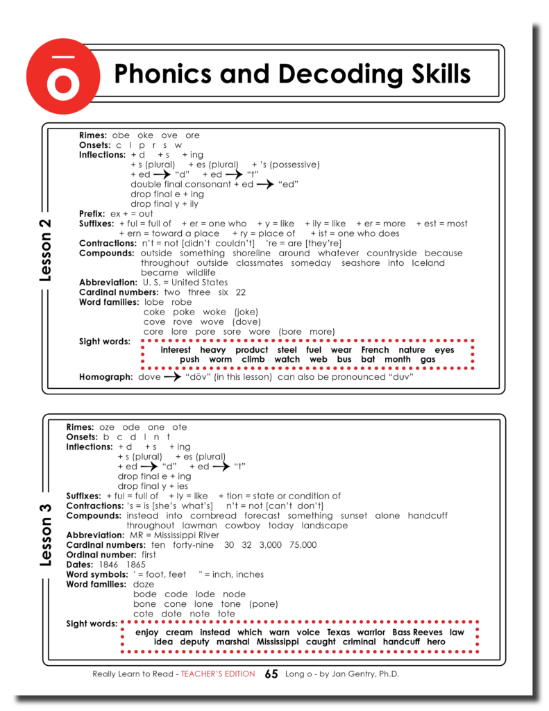 Really Learn to Read - Long o Reading Activity Workbook - Teacher's Edition