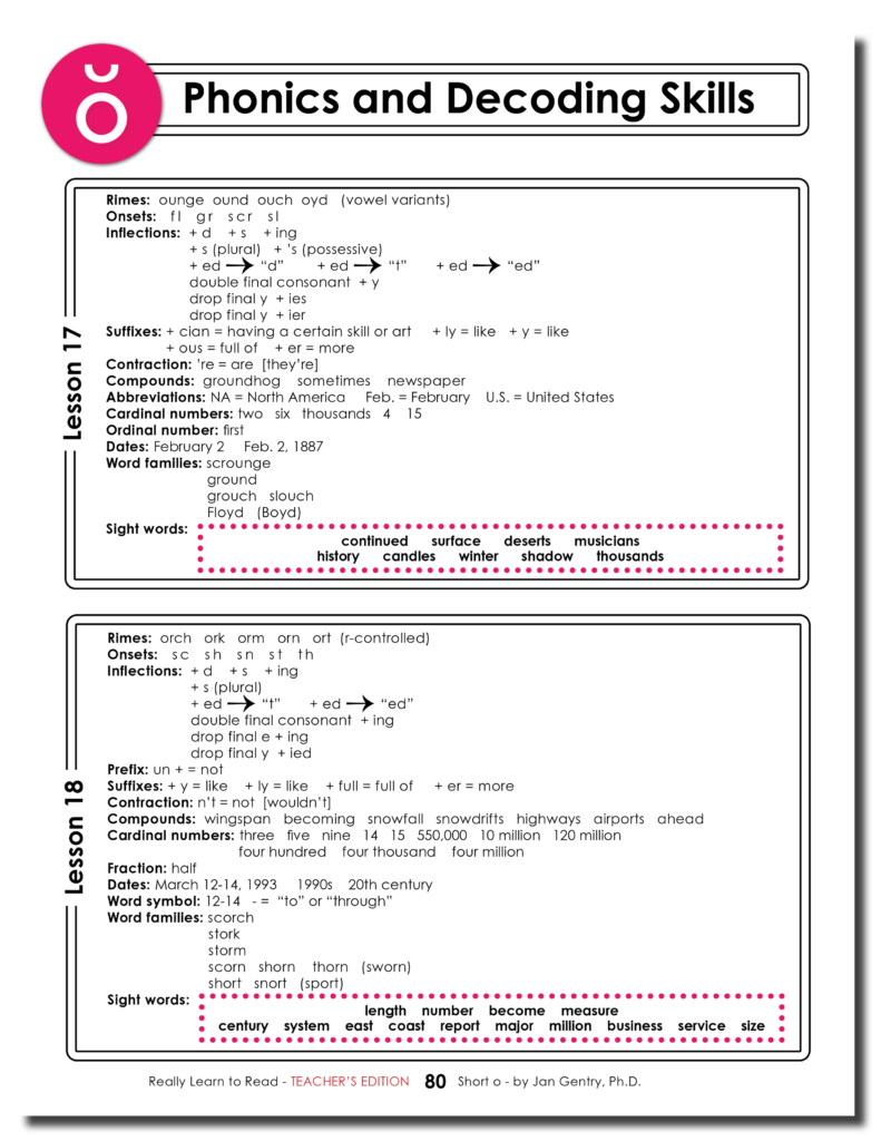 Really Learn to Read - Short o Reading Activity Workbook - Teacher's Edition