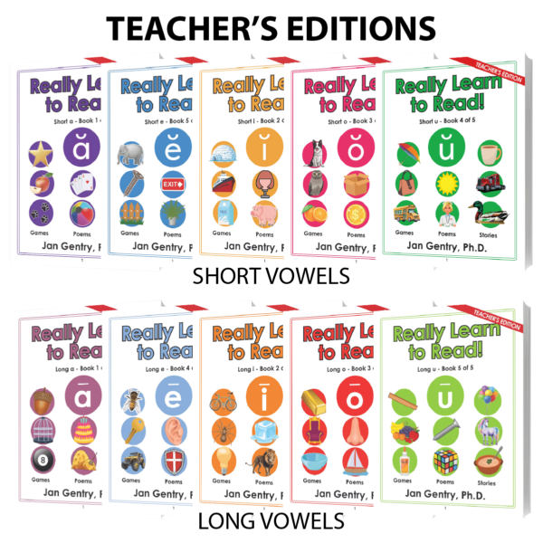 Really Learn To Read! Reading Lesson Book Series by Dr. Jan Gentry - Teacher's Editions